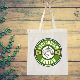 Tote Bag Écotourisme au Bhoutan Himalaya Logo de voyage len