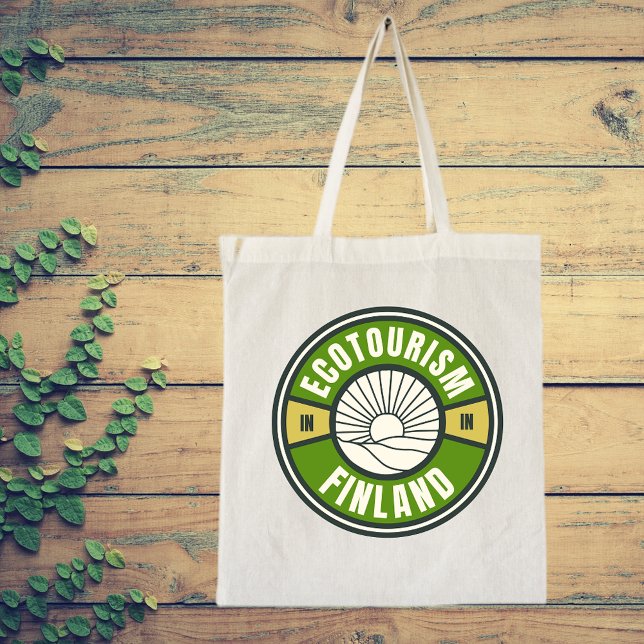 Tote Bag Écotourisme en Finlande Logo de Voyage Lent Vert (Créateur téléchargé)