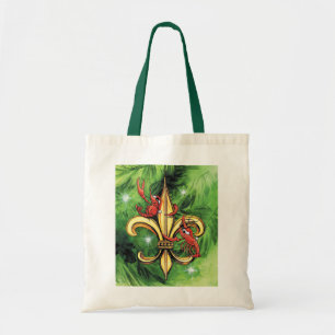 Tote Bag Écrevisses et Fleur de lis de Noël
