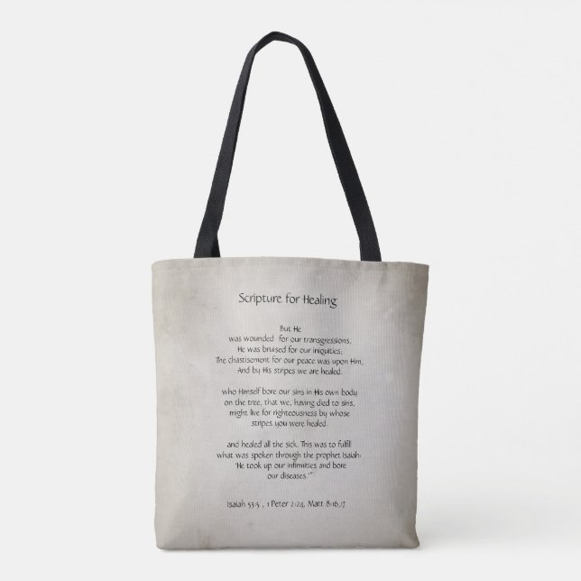 Tote Bag Écriture biblique pour la guérison de la santé mal (Dos)