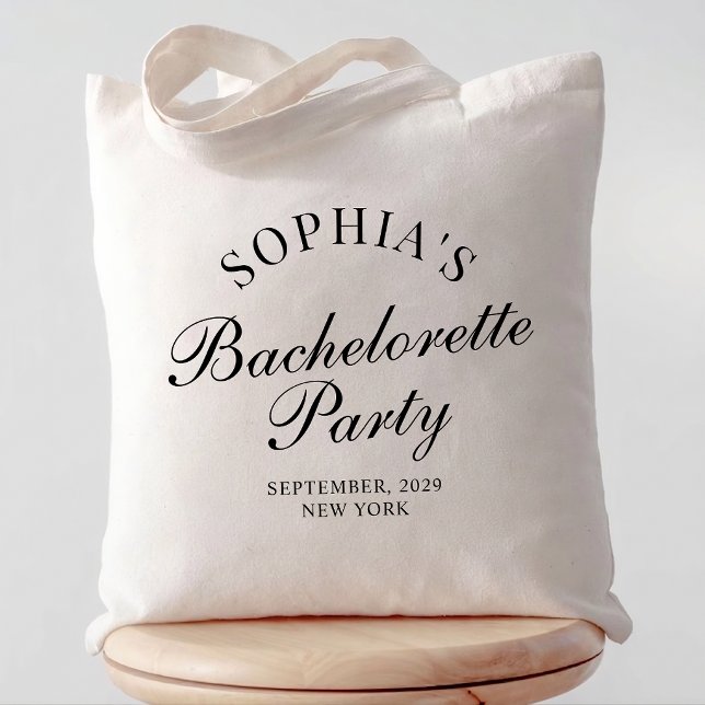 Tote Bag Écriture calligraphique pour l'enterrement de vie  (Bachelorette party tote bags, Bridesmaid proposal boxes, Bridal shower gift ideas, Wedding day bags)