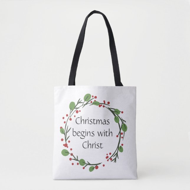 Tote Bag Écriture chrétienne de Noël (Devant)