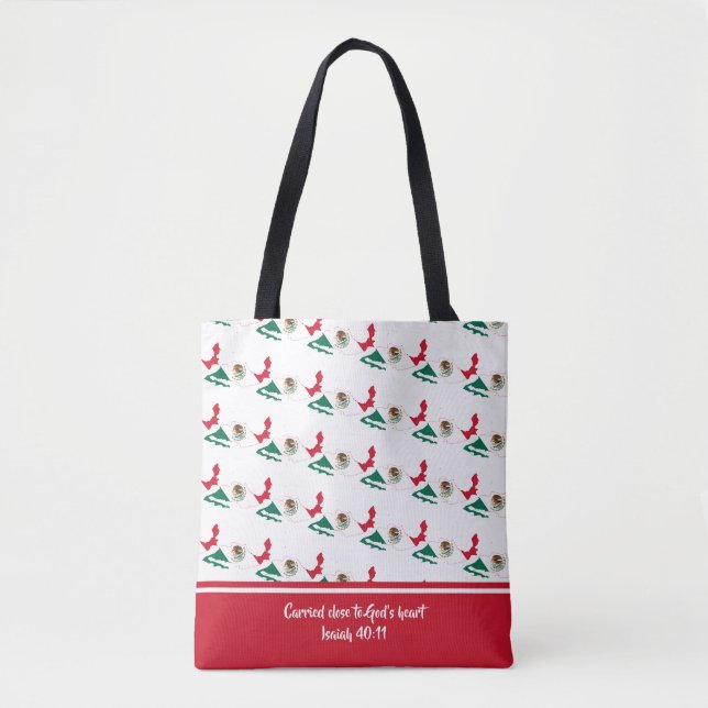 Tote Bag Écriture chrétienne DRApeau MEXIQUE Isaïe (Devant)