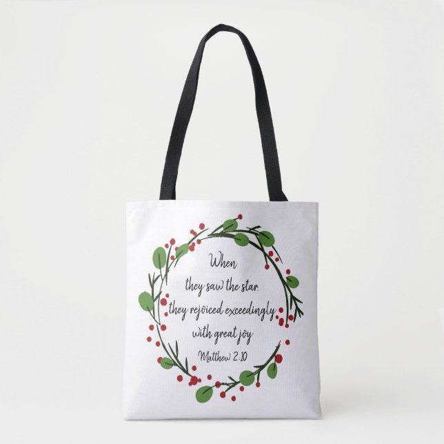 Tote Bag Écriture inspirée de Noël chrétien (Devant)