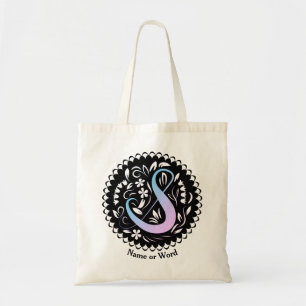 Tote Bag Écriture manuscrite de monogramme Alphabet S