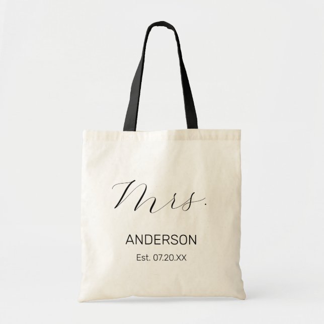 Tote Bag Écriture moderne personnalisée pour Mme Black pour (Devant)