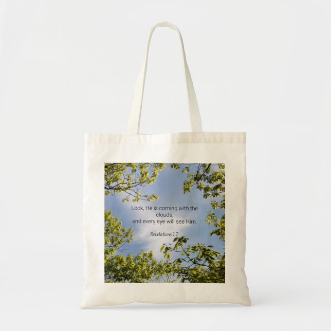Tote Bag Écriture, révélations 1:7 (Devant)