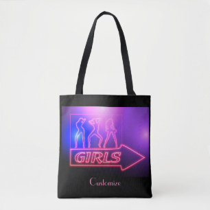 Tote Bag Écrivez les filles roses de Neon Thunder_Cove 