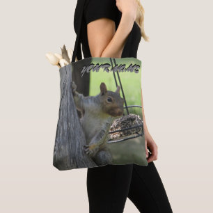 Tote Bag Écureuil affamé et ton nom