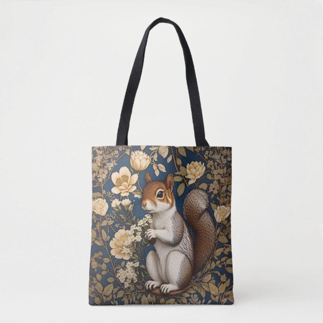 Tote Bag Écureuil Avec Fleurs Acacia William Morris (Devant)