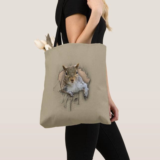 Tote Bag Écureuil de chemise arraché (De près)
