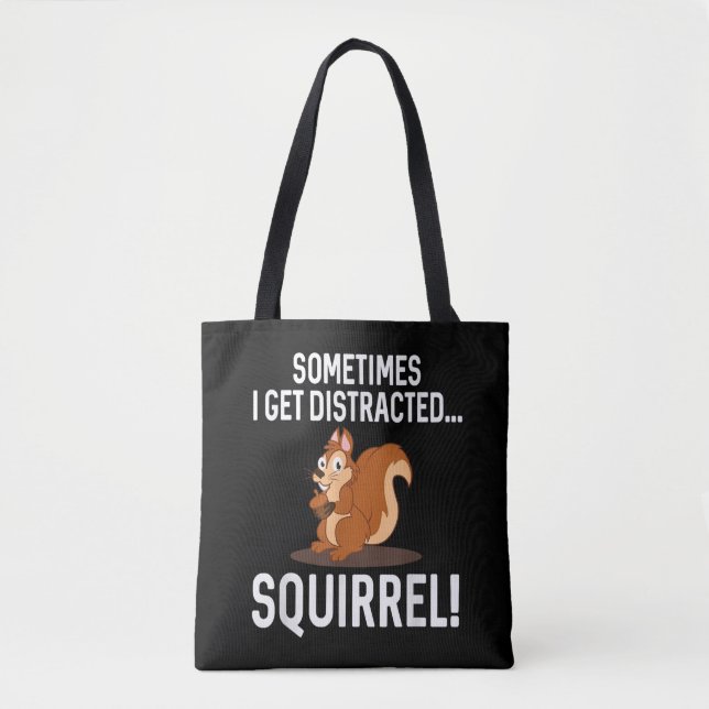 Tote Bag ÉCUREUIL DISTRAIT DRÔLE Animaux Zoo Ferme (Devant)