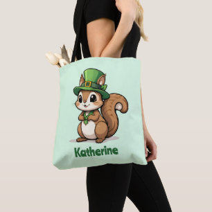Tote Bag Écureuil Mignon Personnalisé de la Saint-Patrick