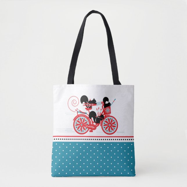 Tote Bag Écureuils sur une Fourre-tout à vélo (Devant)