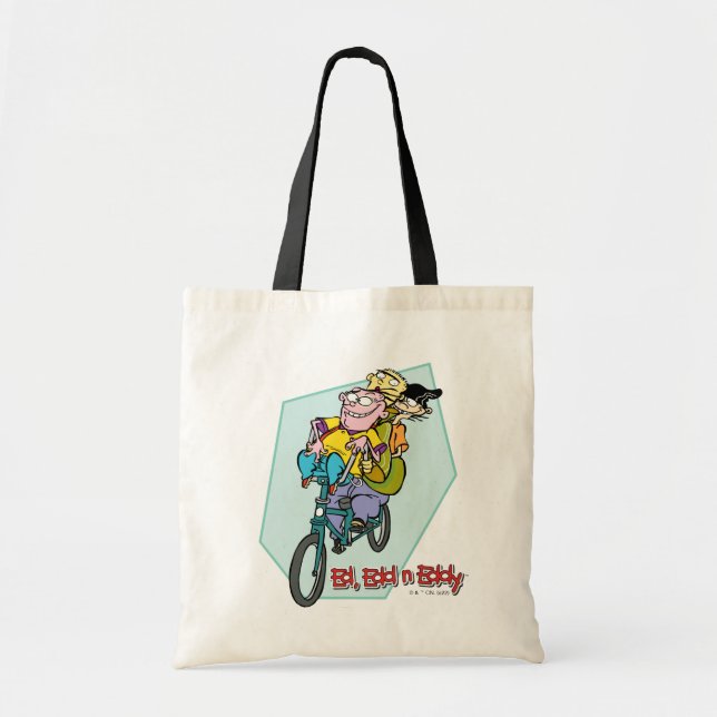Tote Bag Ed, Edd, n Eddy sur un vélo (Devant)
