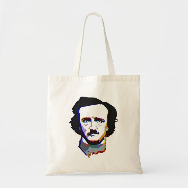Tote Bag Edgar Allen Poe (Glitched) (Devant)