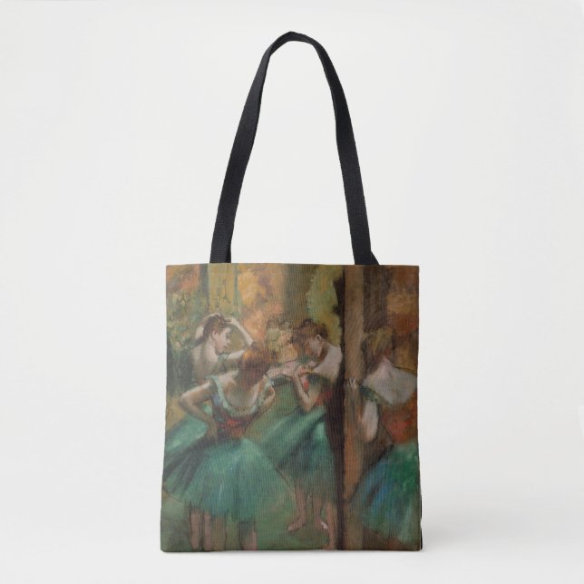 Tote Bag Edgar Degas Danseurs rose et vert (Devant)