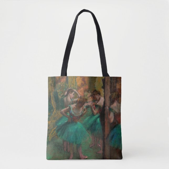 Tote Bag Edgar Degas - Danseurs, rose et vert (Devant)