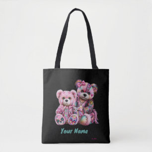 Tote Bag Edgy Too  Punk Oursons Roses