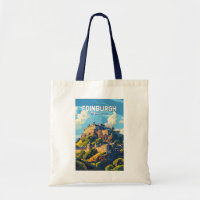 Edinburgh Scotland Travel Art Vintage