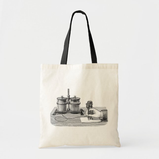 Tote Bag Edison Edison, écrivain antique Steampunk (Devant)