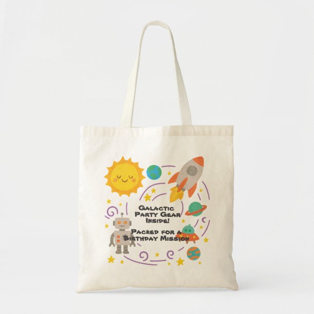 Tote Bag Editable Crayon Style – Solar System Trip  (Devant)