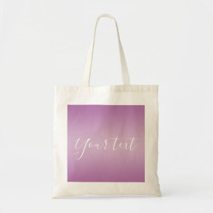 Tote Bag Editable Soft Mauve Ombre & White Text Script