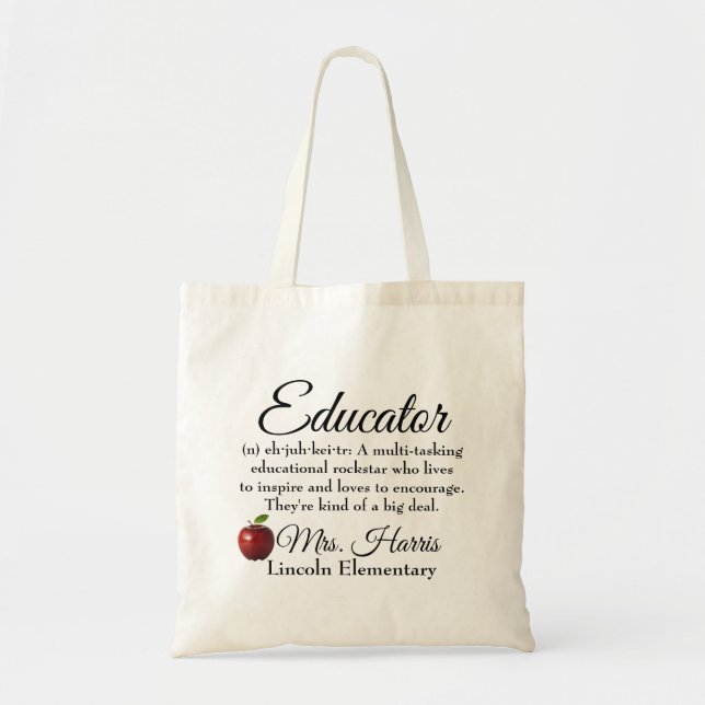 Tote Bag Educateur Rock Star Custom (Devant)