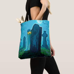 Tote Bag Eerie Glimpse du fantôme du cimetière