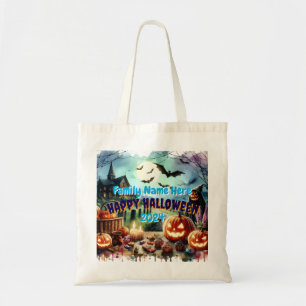 Tote Bag Eerie Halloween Night Watercolor
