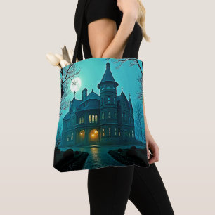 Tote Bag Eerie Victorian Mansion Lune