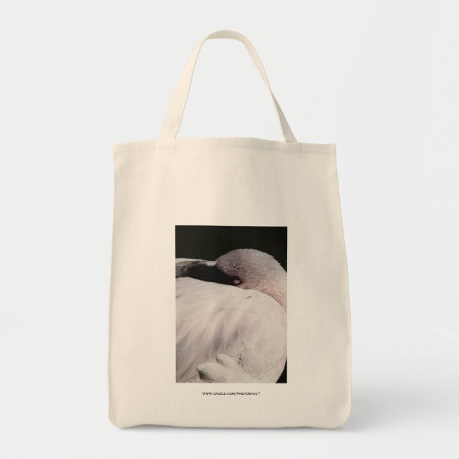 Tote Bag Effet de dessin de portrait de flamant rose Art (Devant)