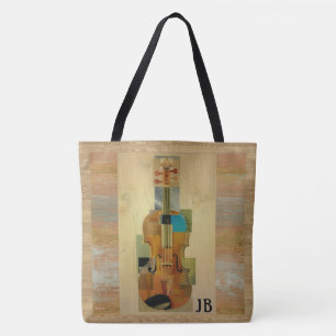 Tote Bag Effet en bois de grain de composition en violon