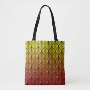 Tote Bag Effet fourre-tout rouge et jaune de Firey de