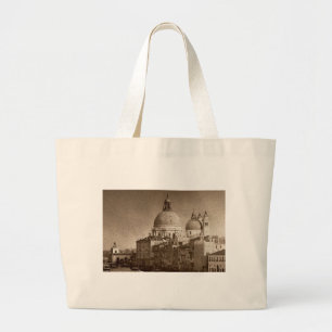 Tote Bag Effet Papier Sepia Venise Grand Canal