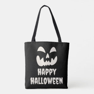 Tote Bag Éffrayant Citrouille Face Happy Hallowen