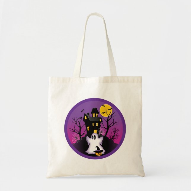 Tote Bag Éffrayant fantôme d'Halloween (Devant)