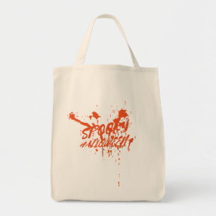 Tote Bag Éffrayant Halloween Splash Rétro Rouge Orange Horr