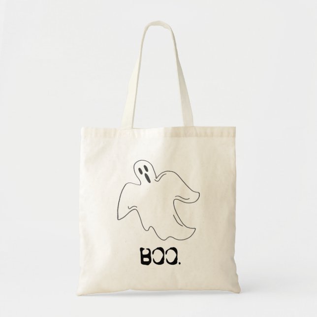 Tote Bag Éffrayant Happy Halloween Ghost Boo (Devant)