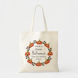 Tote Bag Éffrayant Jack-o'-lantern Wreath Halloween Treat