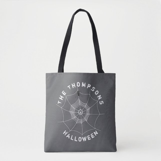 Tote Bag Éffrayant Spider dans Spider Web Personnalisé (Devant)