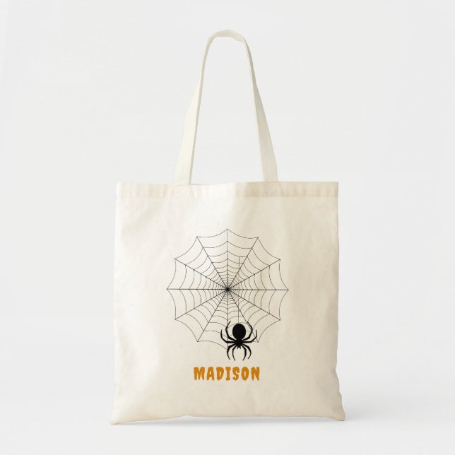 Tote Bag Éffrayant Spider & Web Halloween personnalisé (Devant)