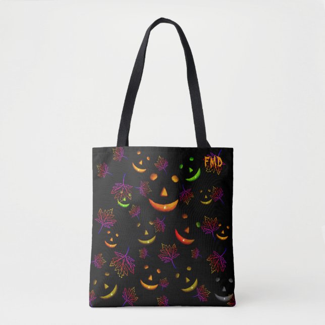 Tote Bag Éffrayante lueur Joyeux Jack-O'-lanterne (Devant)