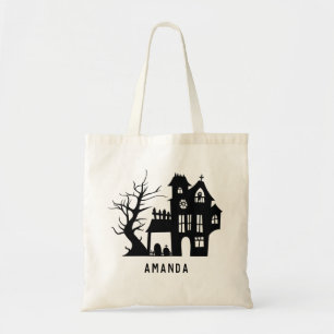 Tote Bag Éffrayante maison noire hantée. Les gâteries pour