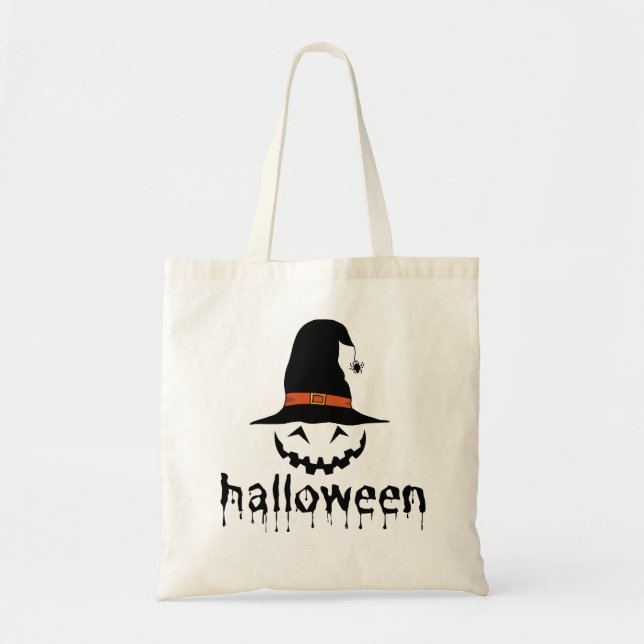 Tote Bag Éffrayants citrouilles d'Halloween (Devant)