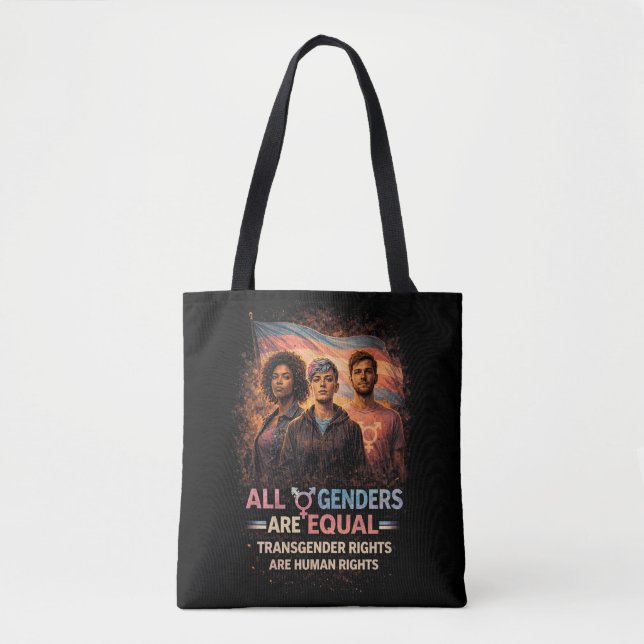 Tote Bag Égal sous tous les drapeaux (Devant)