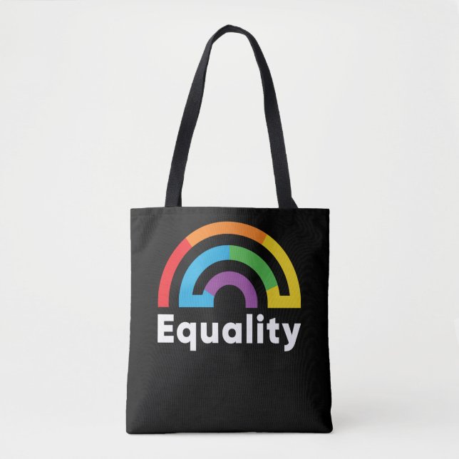 Tote Bag Égalité Rainbow LGBT (2) (Devant)