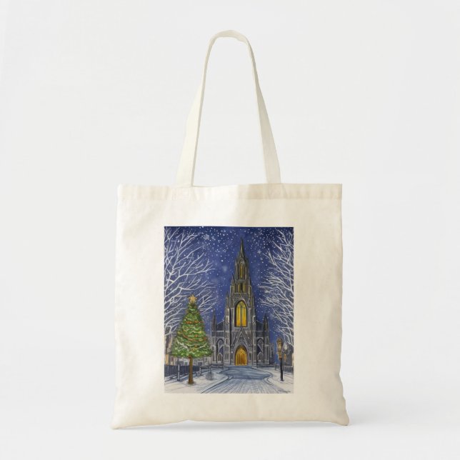 Tote Bag Église de Noël (Devant)