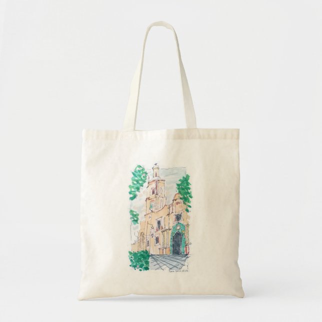 Tote Bag Église Jaune (Devant)