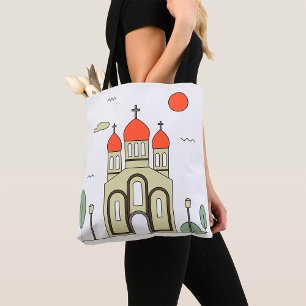 Tote Bag Église orthodoxe minimaliste russe